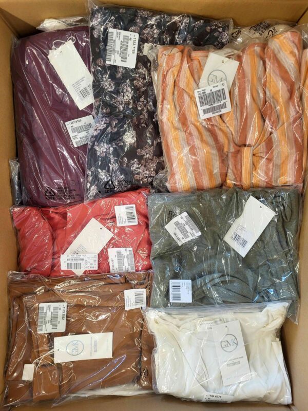 The photo shows a package with clothing in the category YA.