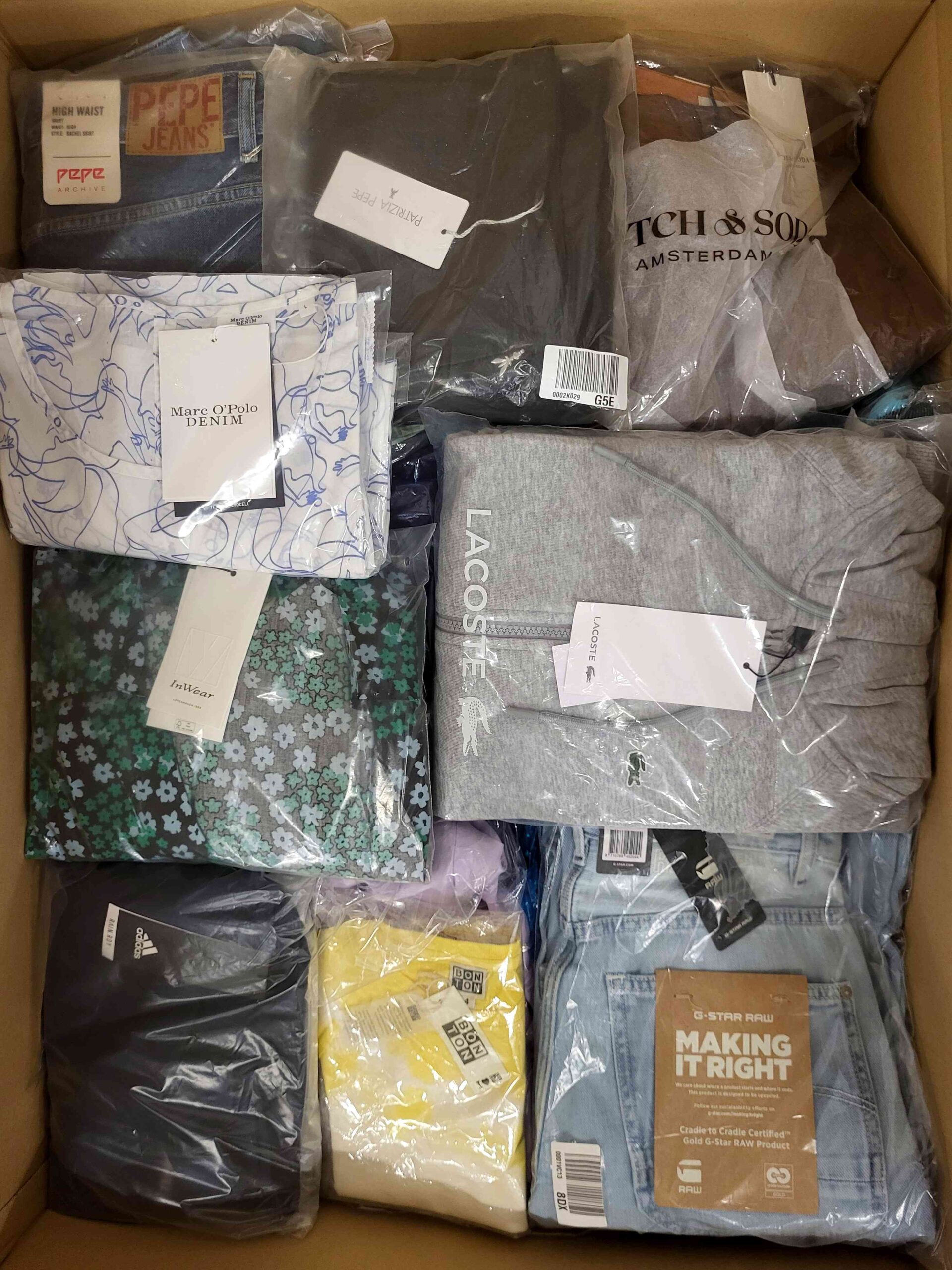 The photo shows a package with clothing in the category A.