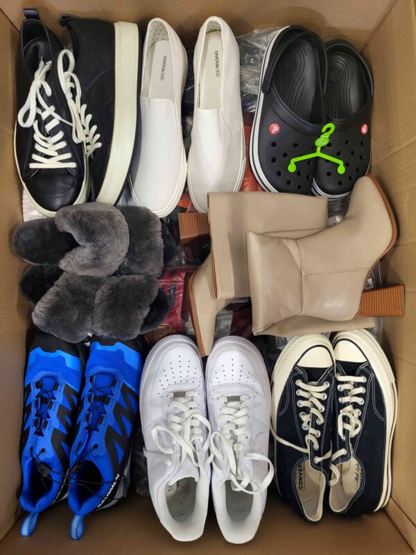 The photo shows a package with footwear in the category CSU.