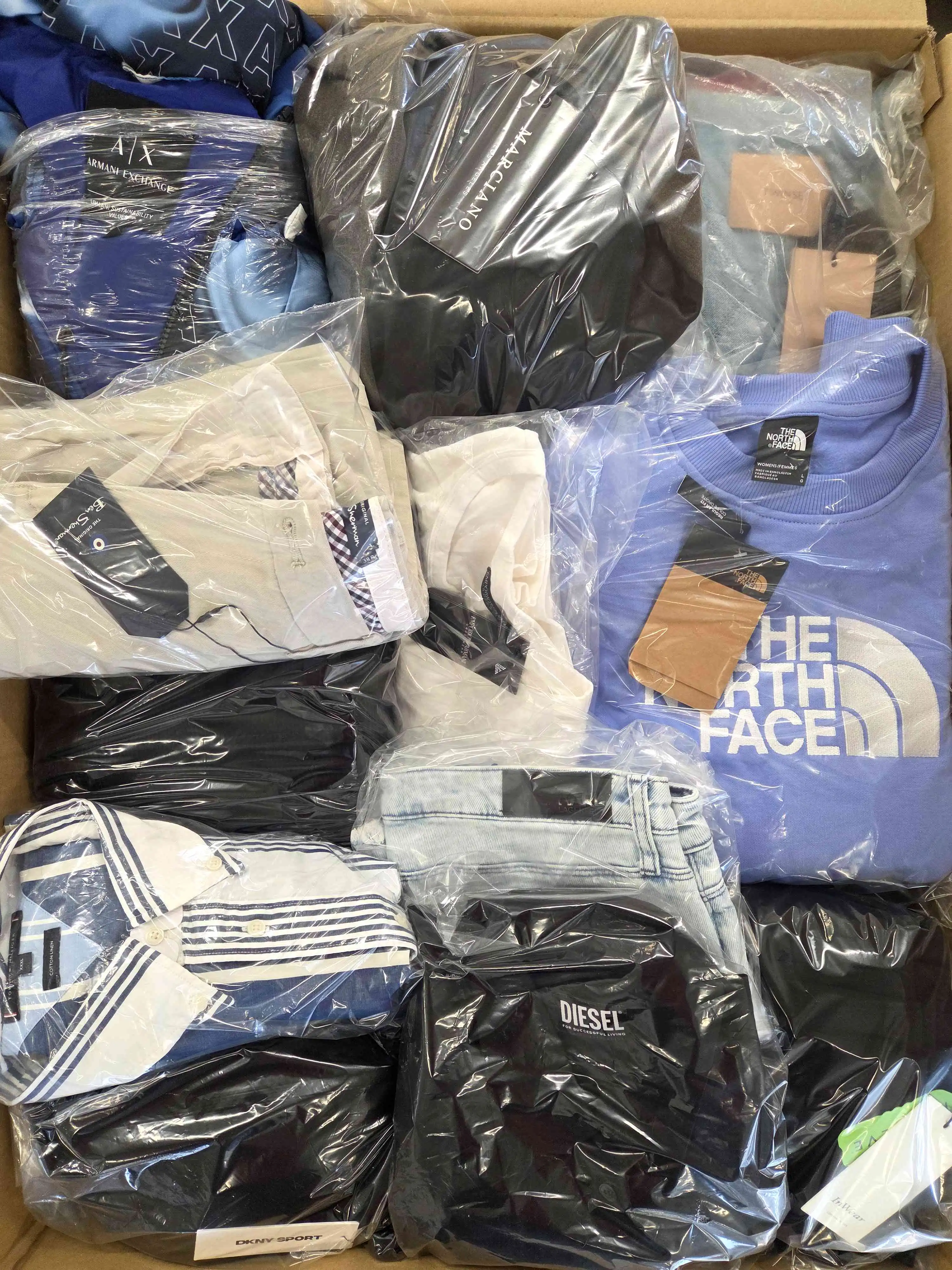 The photo shows a package with clothing in the category B.