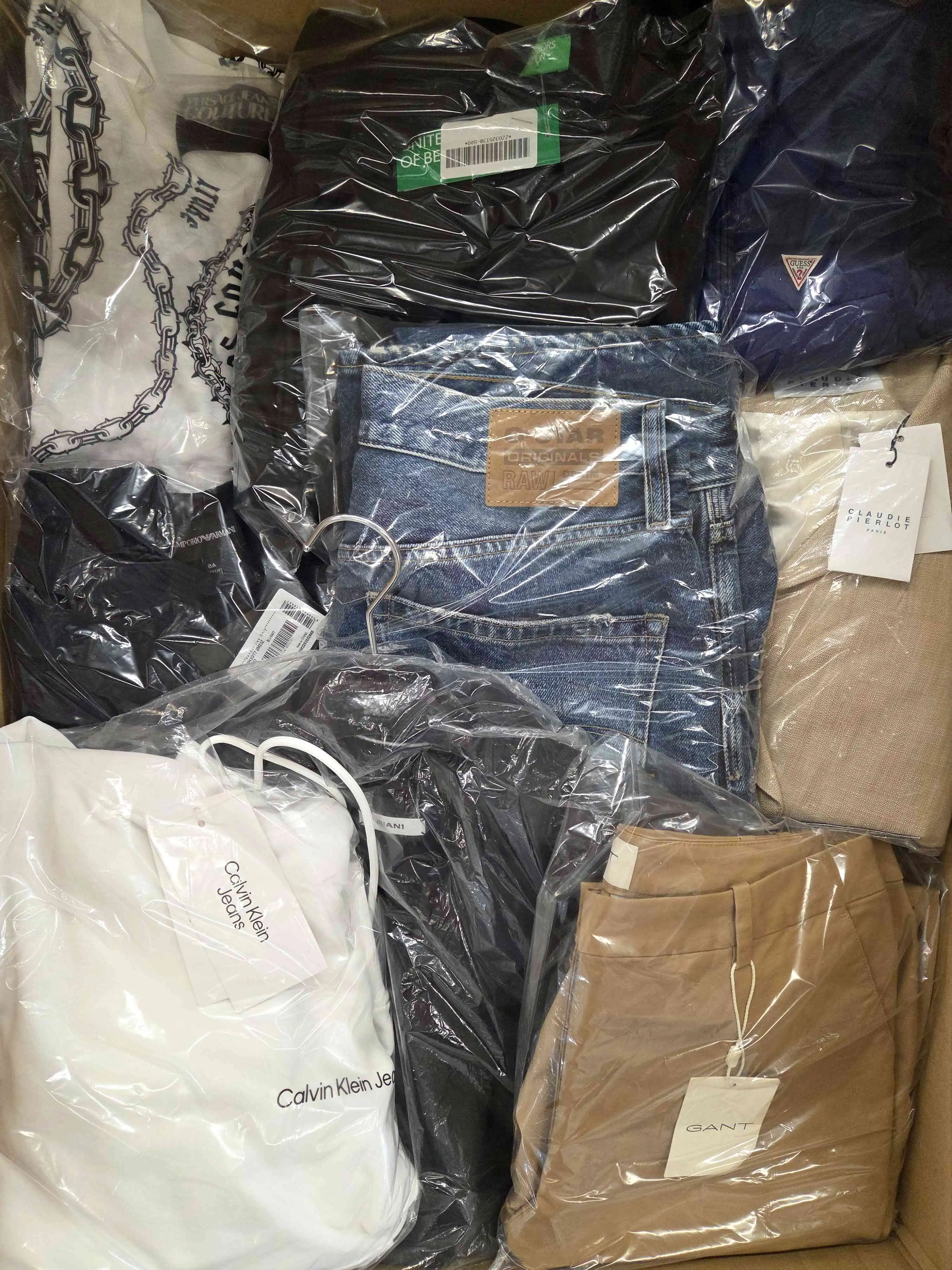 The photo shows a package with clothing in the category B.