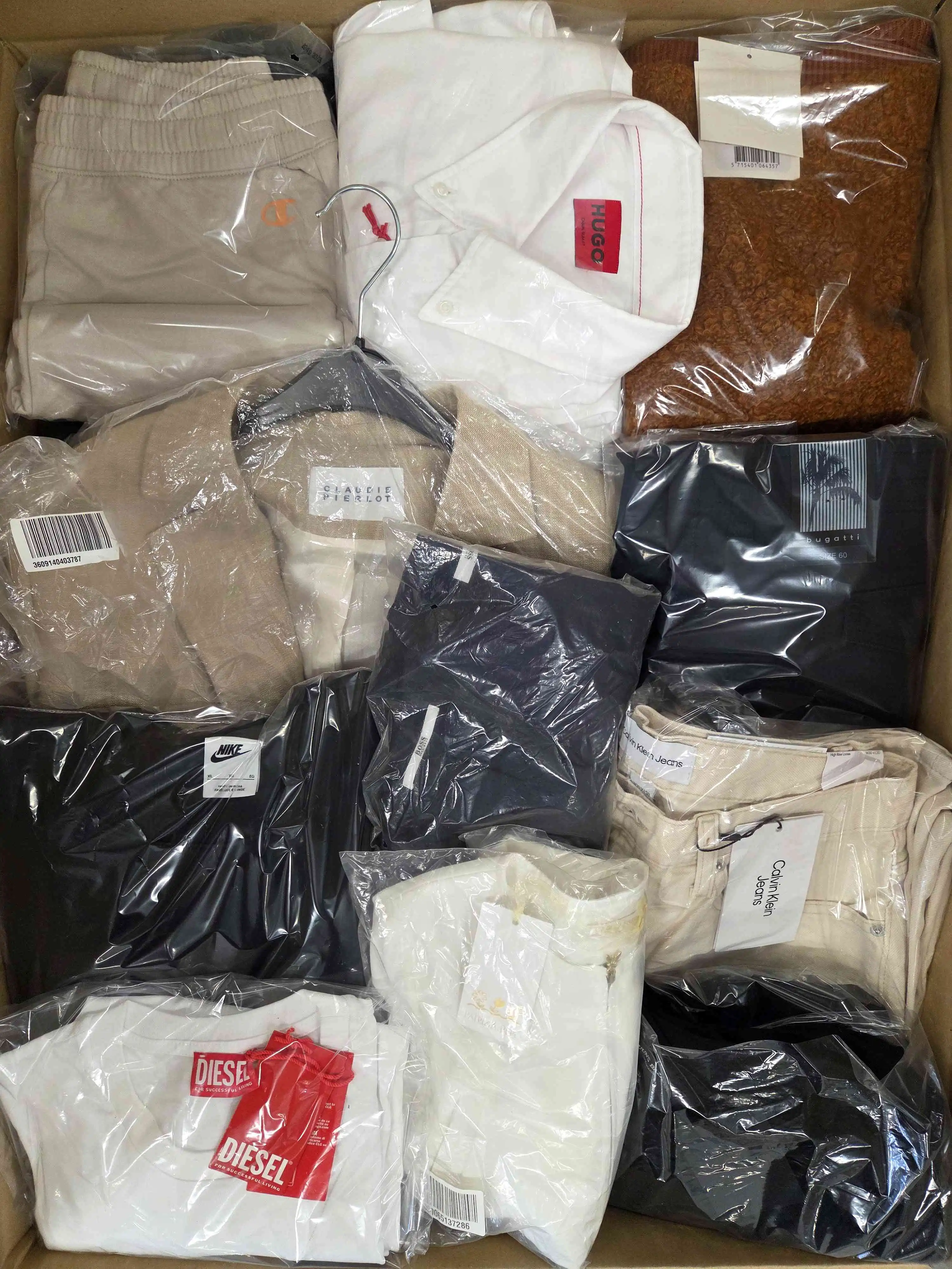 The photo shows a package with clothing in the category B.