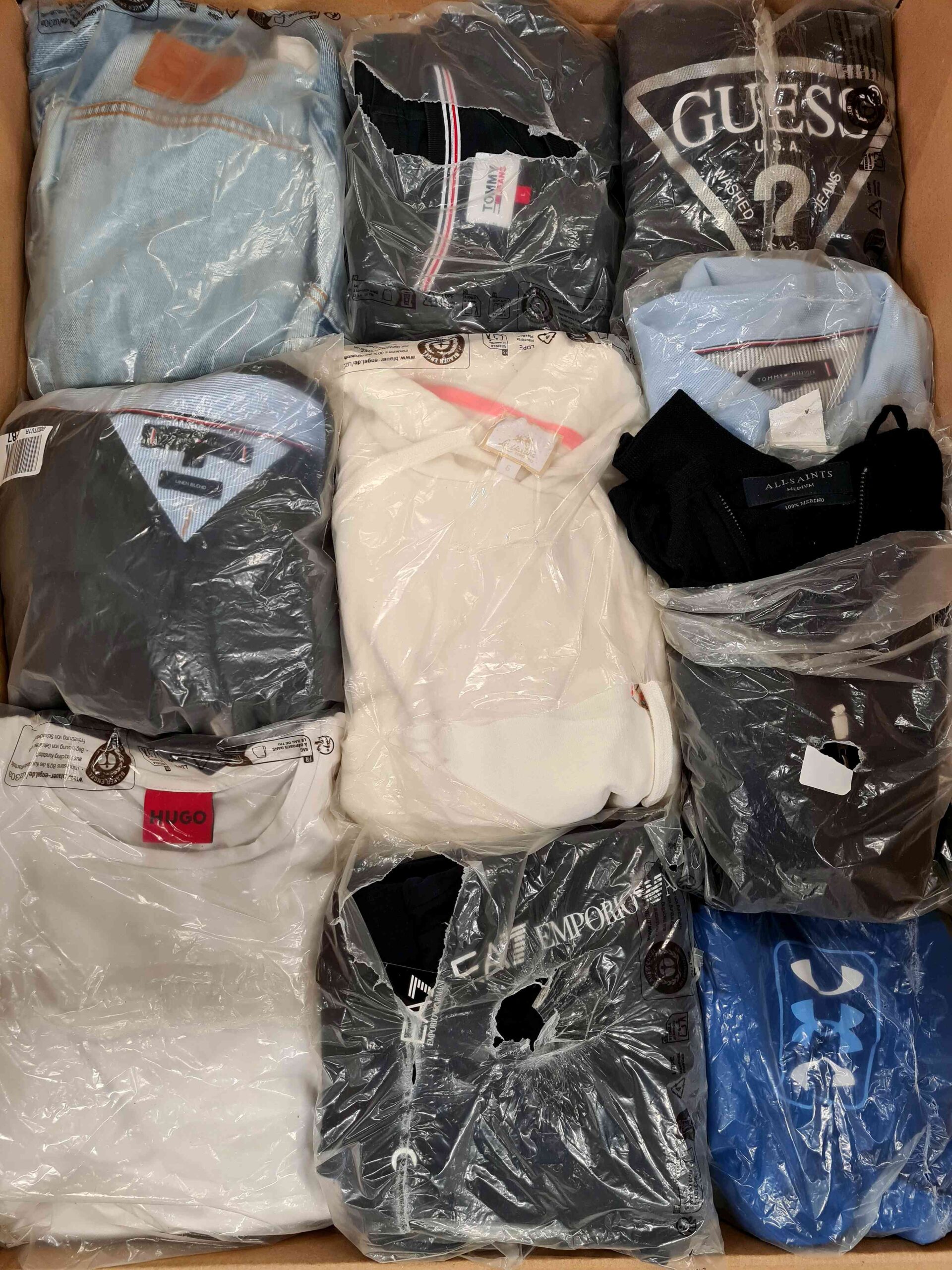 The photo shows a package with clothing in the category D.