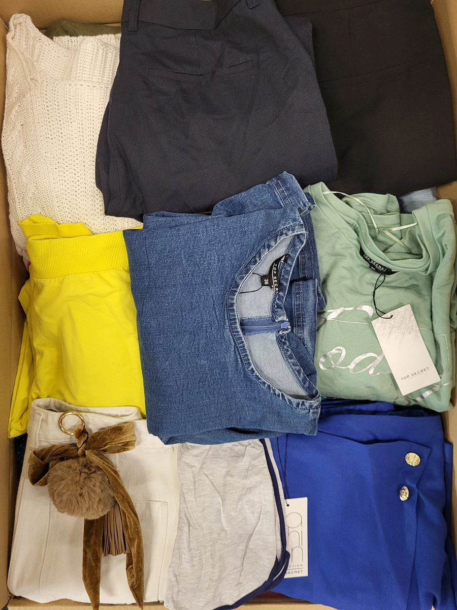 The photo shows a package with clothing in the category TSC.