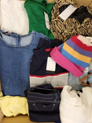 The photo shows a package with clothing in the category TSC.
