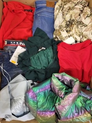 The photo shows a package with clothing in the category TSC.