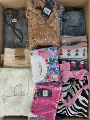 The photo shows a package with clothing in the category BB.