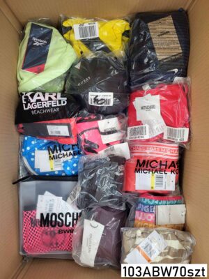 The photo shows a package with clothing in the category ABW.