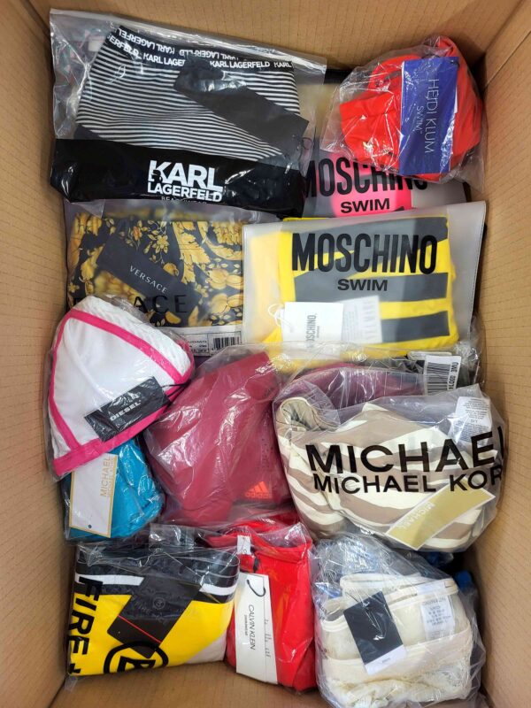 The photo shows a package with clothing in the category ABW.