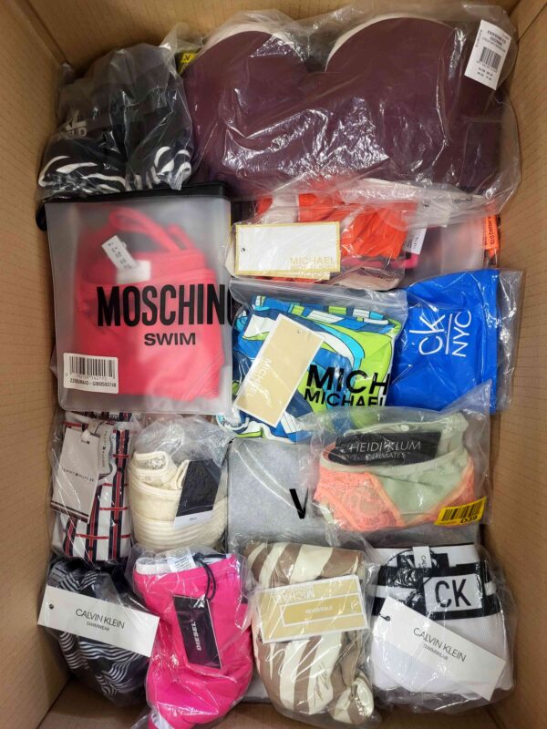 The photo shows a package with clothing in the category ABW.