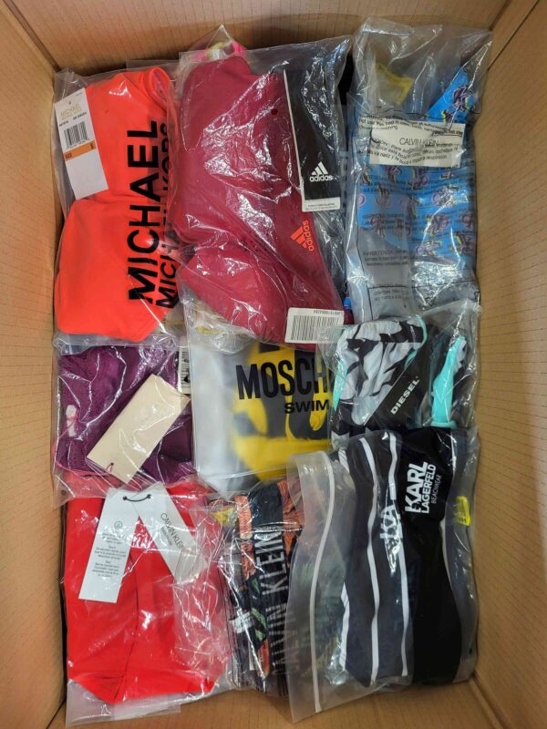 The photo shows a package with clothing in the category ABW.