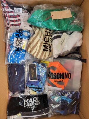 The photo shows a package with clothing in the category ABW.