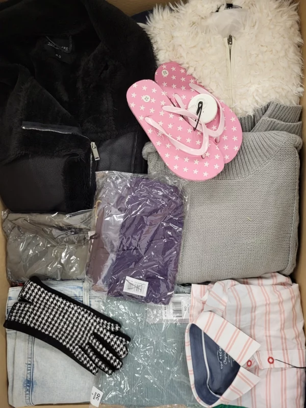 The photo shows a package with clothing in the category TSC.