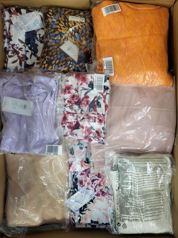 The photo shows a package with clothing in the category AR.