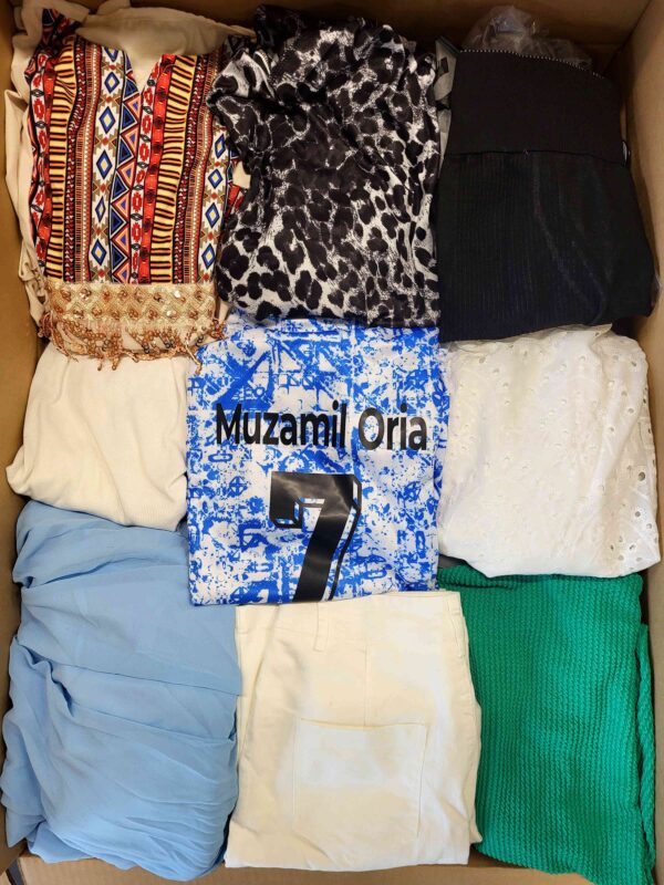 The photo shows a package with clothing in the category BSN.