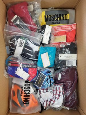 The photo shows a package with clothing in the category ABW.