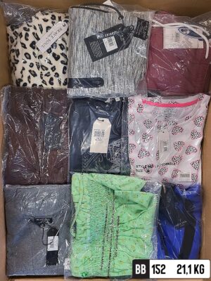 The photo shows a package with clothing in the category BB.