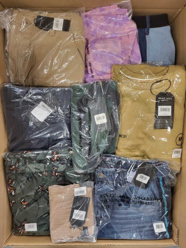The photo shows a package with clothing in the category BB.