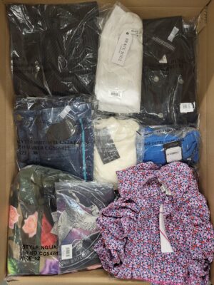 The photo shows a package with clothing in the category BB.