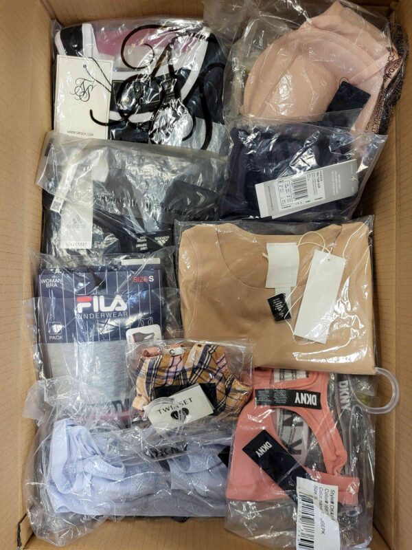 The photo shows a package with clothing in the category AU.