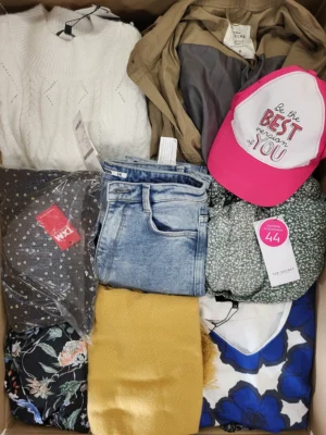 The photo shows a package with clothing in the category TSC.