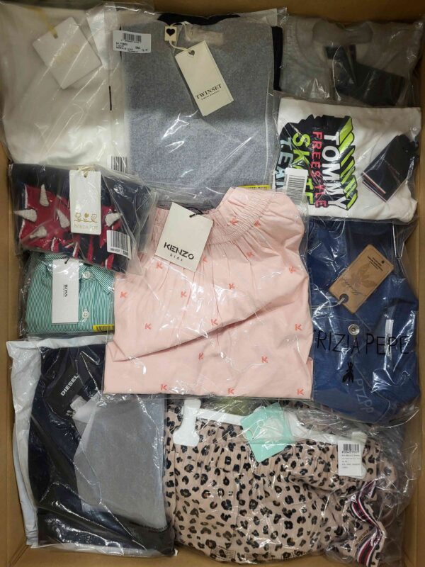 The photo shows a package with clothing in the category K.