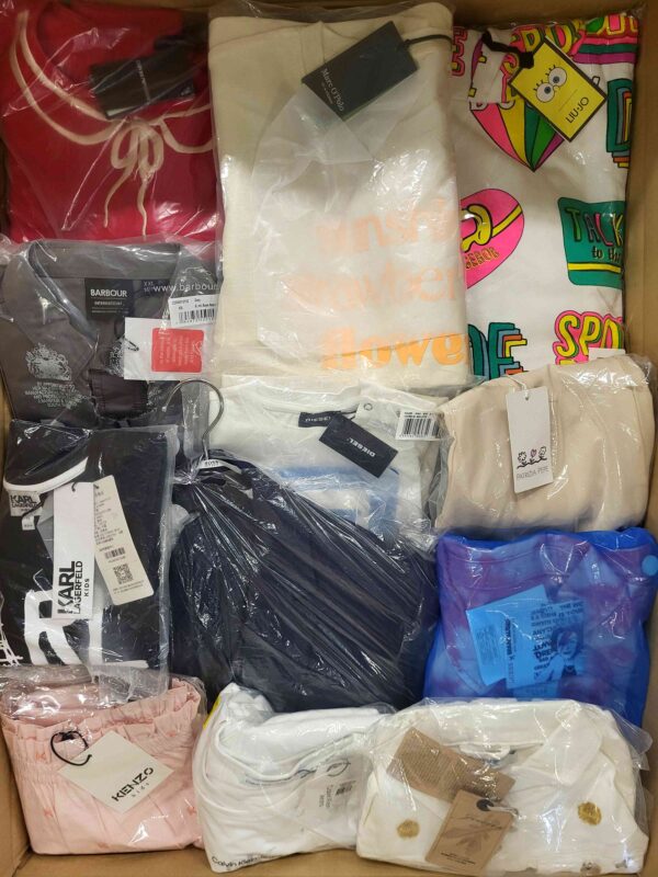The photo shows a package with clothing in the category K.