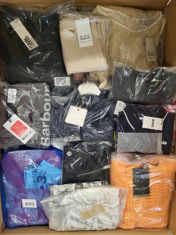 The photo shows a package with clothing in the category K.