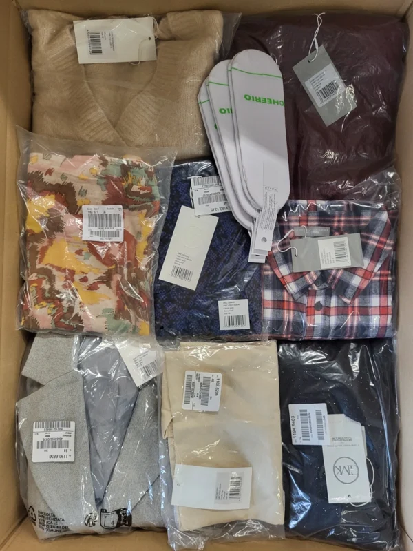 The photo shows a package with clothing in the category YA.