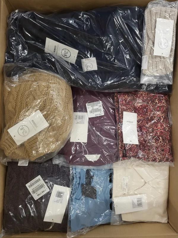 The photo shows a package with clothing in the category YA.