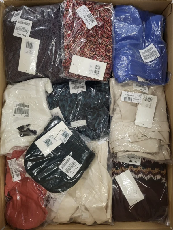 The photo shows a package with clothing in the category YA.