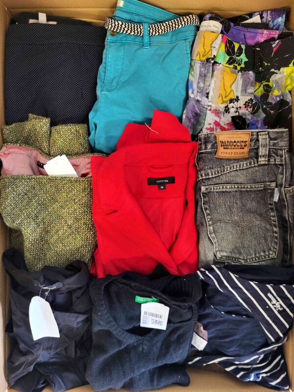 The photo shows a package with clothing in the category U.