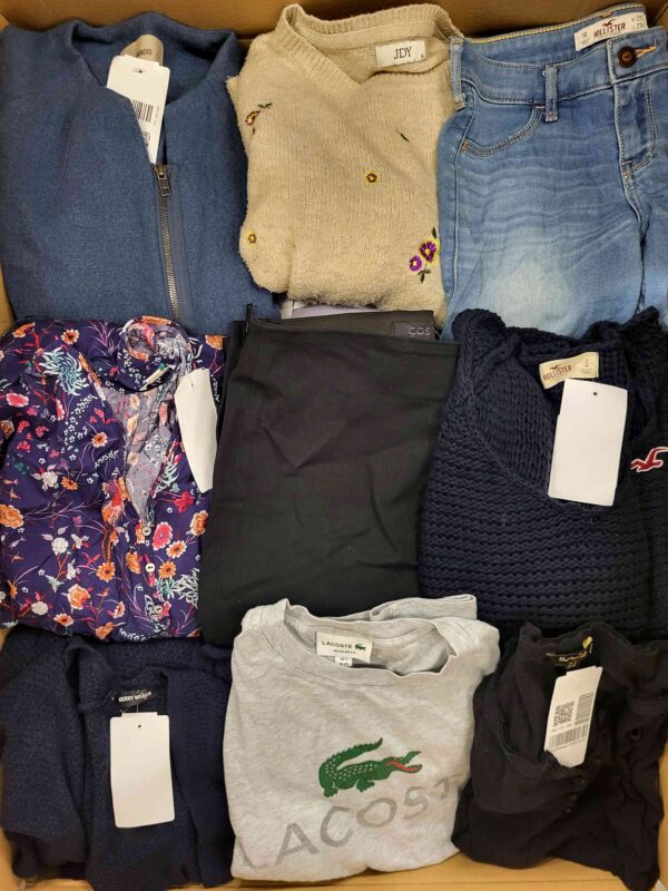 The photo shows a package with clothing in the category U.