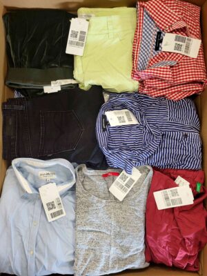 The photo shows a package with clothing in the category U.