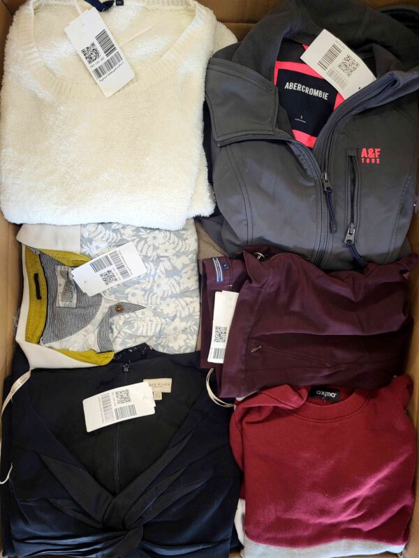 The photo shows a package with clothing in the category U.