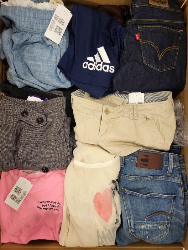 The photo shows a package with clothing in the category U.