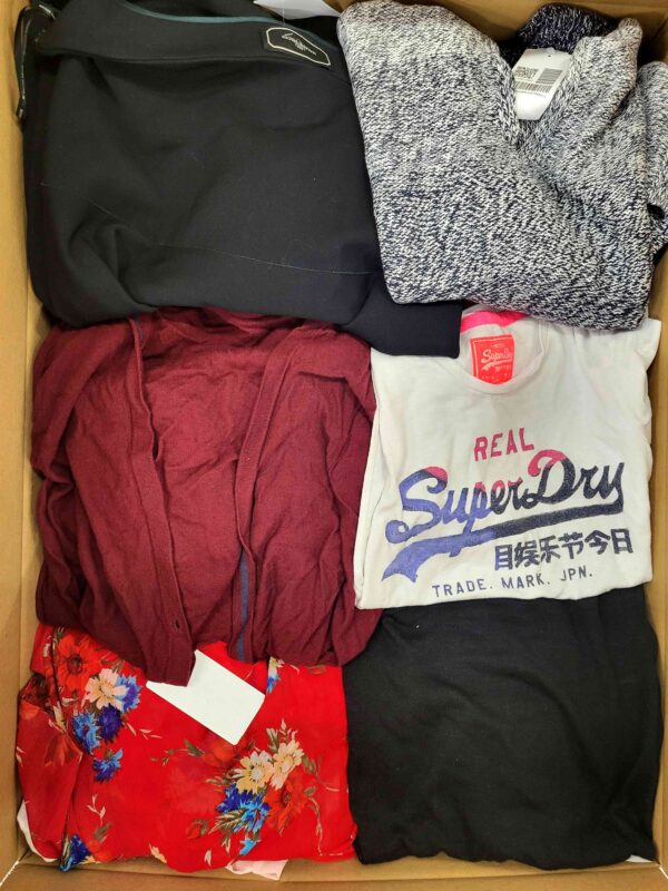 The photo shows a package with clothing in the category U.