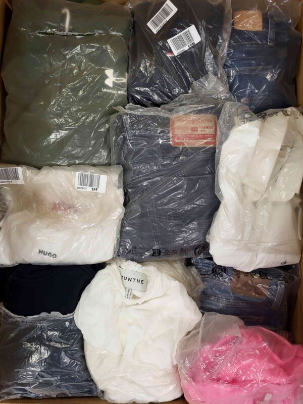The photo shows a package with clothing in the category D.