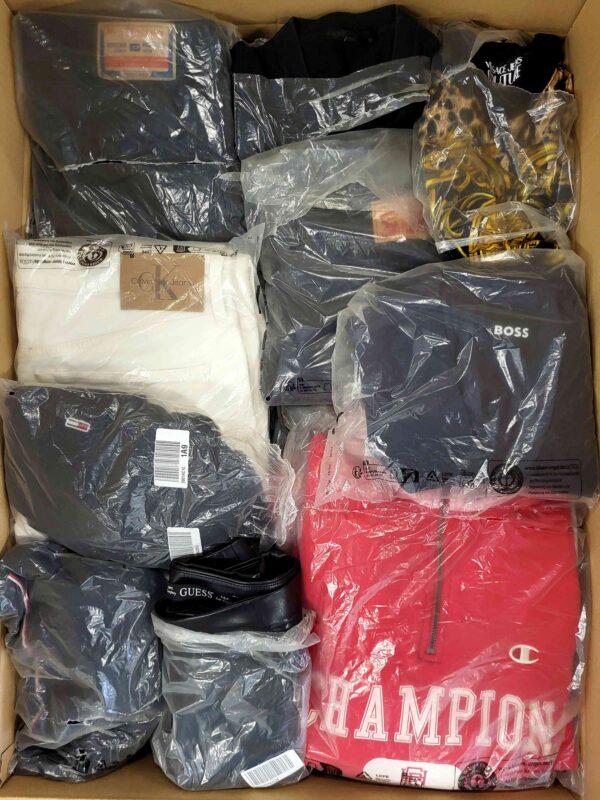 The photo shows a package with clothing in the category D.