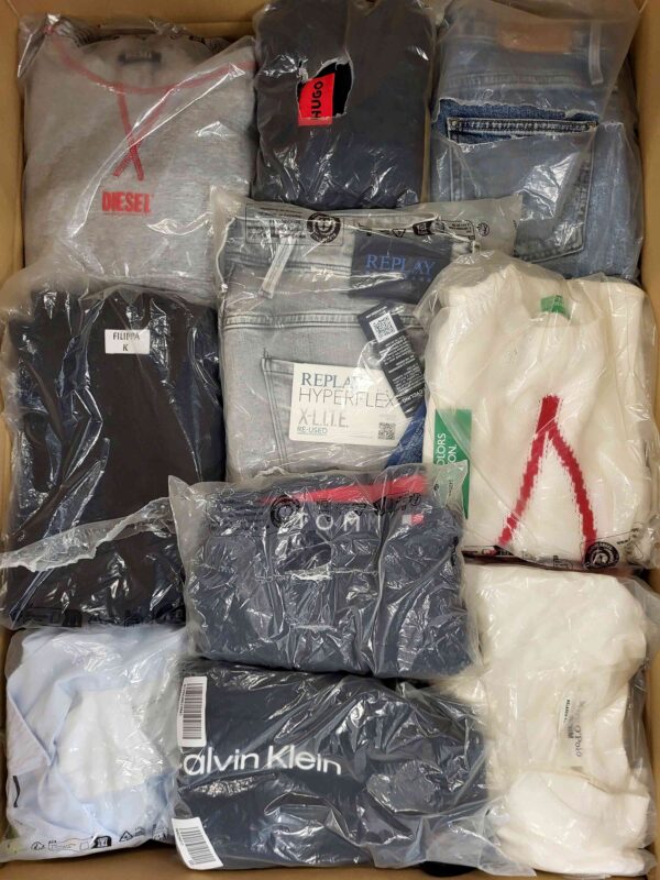 The photo shows a package with clothing in the category D.