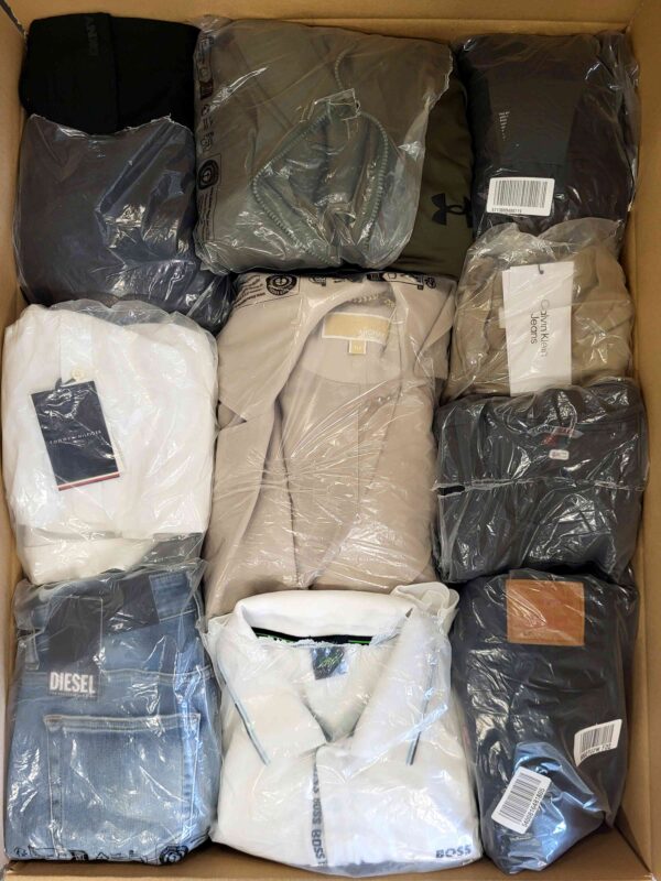 The photo shows a package with clothing in the category D.
