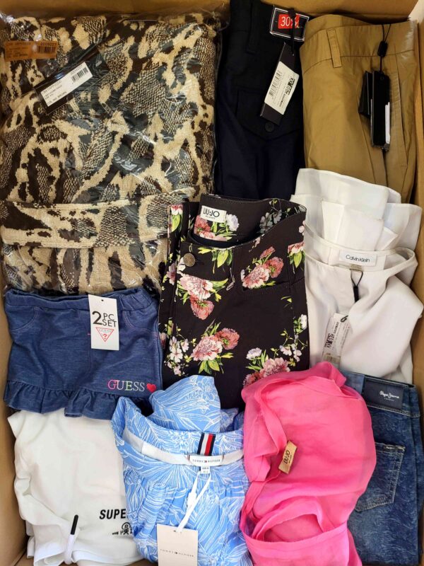 The photo shows a package with clothing in the category T.