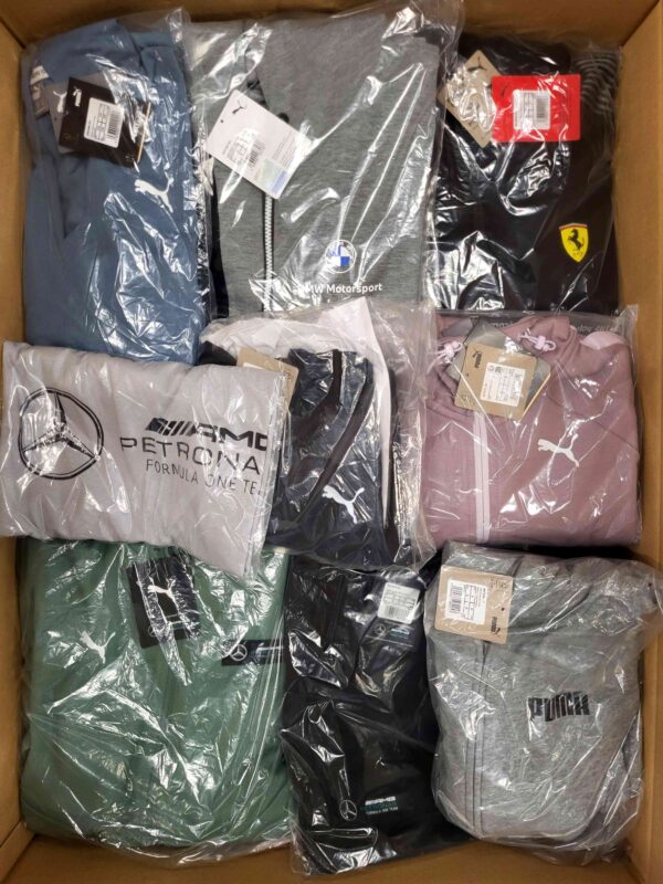 The photo shows a package with clothing in the category AP.