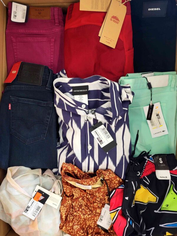 The photo shows a package with clothing in the category T.