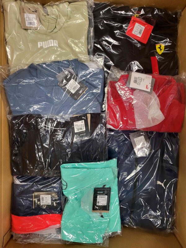 The photo shows a package with clothing in the category AP.