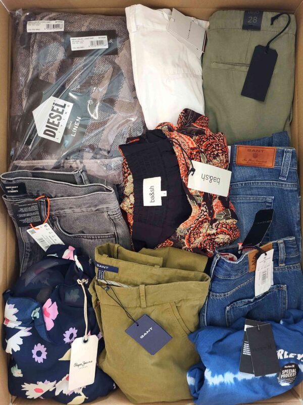 The photo shows a package with clothing in the category T.