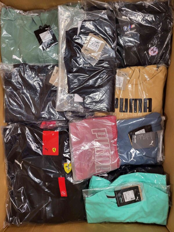 The photo shows a package with clothing in the category AP.