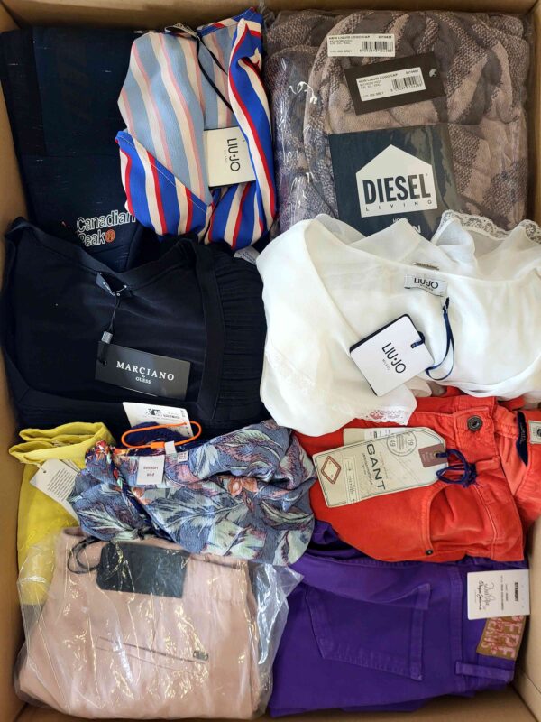 The photo shows a package with clothing in the category T.