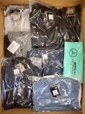 The photo shows a package with clothing in the category AP.