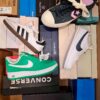 The photo shows a package with footwear in the category BS.
